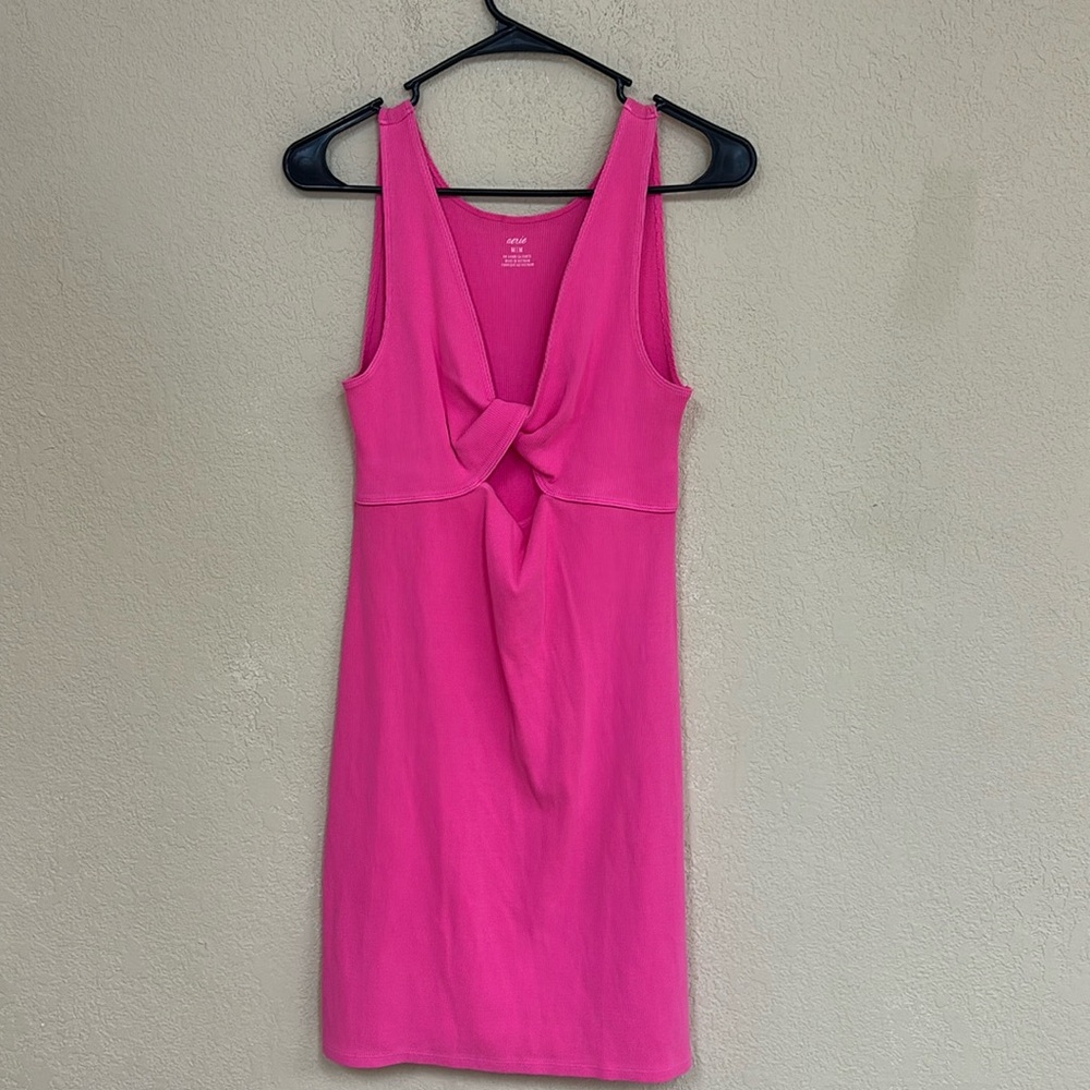 Aerie womans twist front pink Mini Sundress size M
